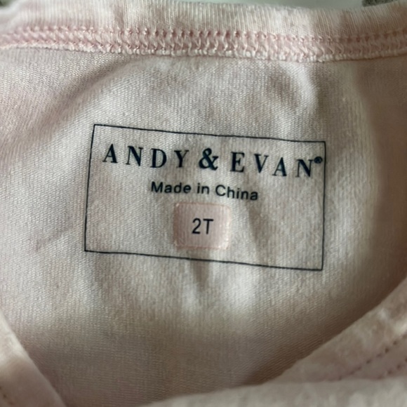 Andy & Evan Pink Short Sleeve Sparkle Rainbow Knot Hem Beach T-Shirt Girls Sz 2T - Picture 7 of 9